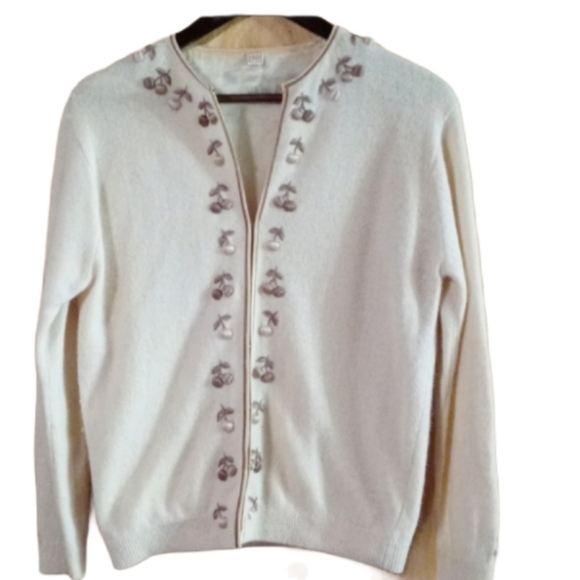 Vintage sweater tan embroidery 40 - Picture 1 of 13